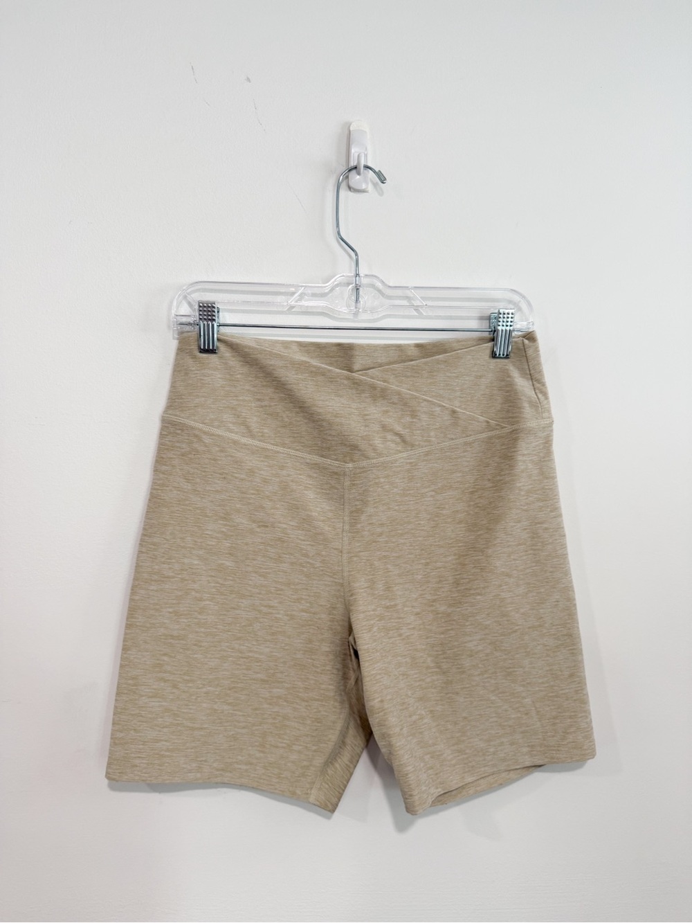 Abercrombie & Fitch Athleisure Crossover Biker Shorts Tan Neutral Large